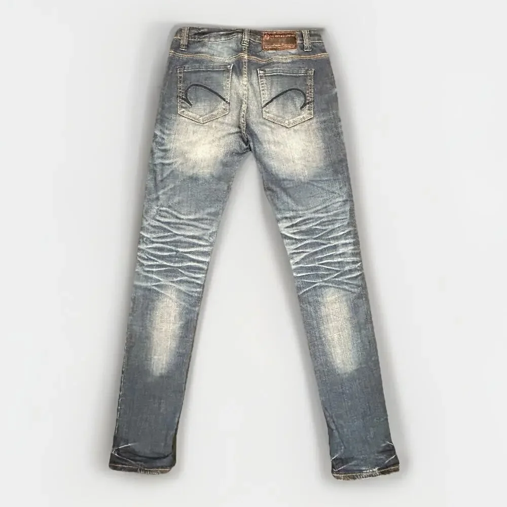 One Green Elephant Kosai Slim Jeans Women's Medium 30x32 Distressed Whiskering